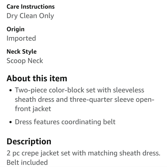 Studio One Women's Plus-Size Color-Block Jacket and Dress - Picture 7 of 8